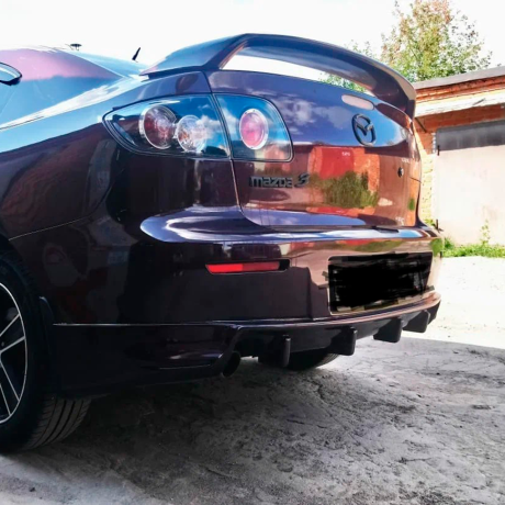 Накладка (юбка) на задний бампер Mazda 3 седан (2003-2009) купить недорого с доставкой в Тула
