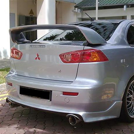 Накладка (юбка) заднего бампера "Zodiak" var №2 (двойной выхлоп) для Mitsubishi Lancer X (2007-2016) купить недорого с доставкой в Тула