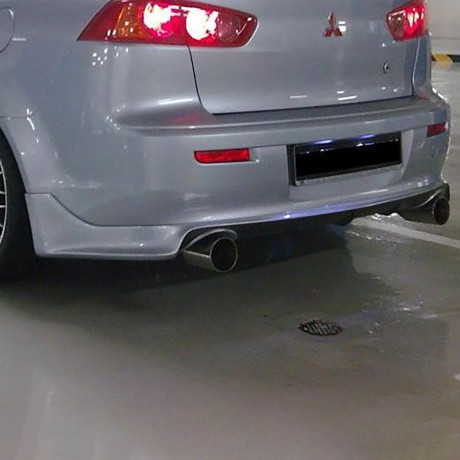 Накладка (юбка) заднего бампера "Zodiak" var №2 (двойной выхлоп) для Mitsubishi Lancer X (2007-2016) купить недорого с доставкой в Тула