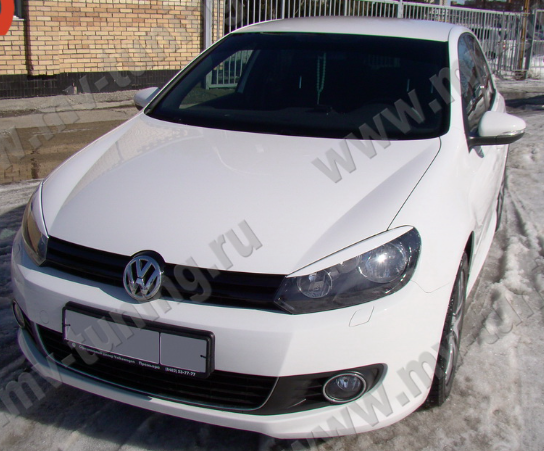 Накладки на фары (реснички) для Volkswagen Golf VI (2008-2012) купить недорого с доставкой в Тула