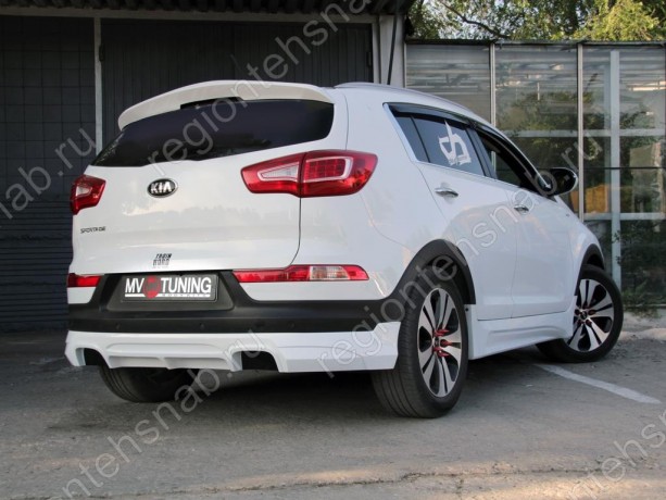 Накладка (юбка) заднего бампера "JSW Style" для KIA Sportage (3rd) (2010-2016) купить недорого с доставкой в Тула