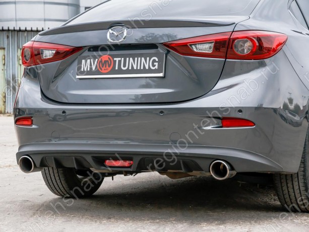 Диффузор заднего бампера var №2 (с килями) для Mazda 3 (2013-н.в.) купить недорого с доставкой в Тула