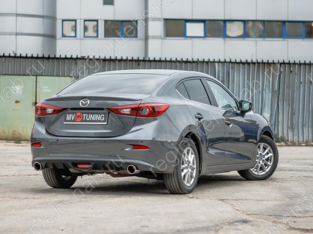 Диффузор заднего бампера var №2 (с килями) для Mazda 3 (2013-н.в.) купить недорого с доставкой в Тула